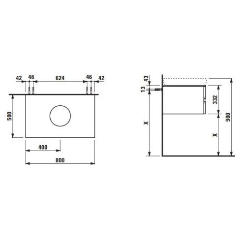 Тумба под раковину Laufen Alessi One 4.2403.3.097.630.1 80х50 подвесная цвет коричневый - фото 2