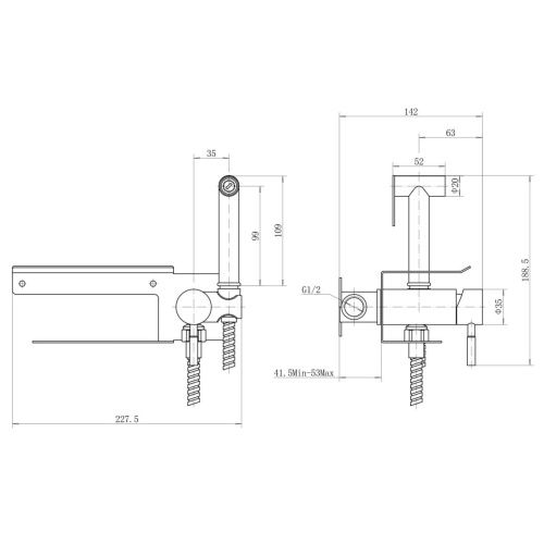 Гигиенический душ со смесителем Fashun A57703-7 черный - фото 3