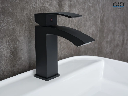 Смеситель Gid Cascada L120BMK на раковину черный - фото 2