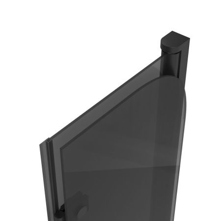 Шторка на ванну Teymi Anni T00278 80х140 стекло тонированное профиль черный ориентация универсальная