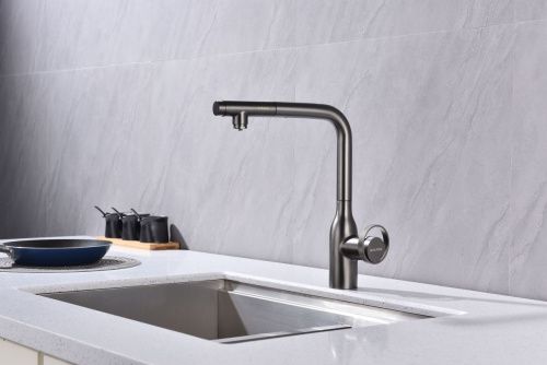 Смеситель для кухни Paulmark URBAN Ur213104-GM на мойку серый - фото 5