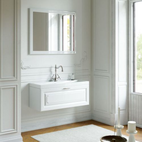 Тумба под раковину Aqwella Y Emp.01.10/W 100х40 подвесная цвет белый - фото 5