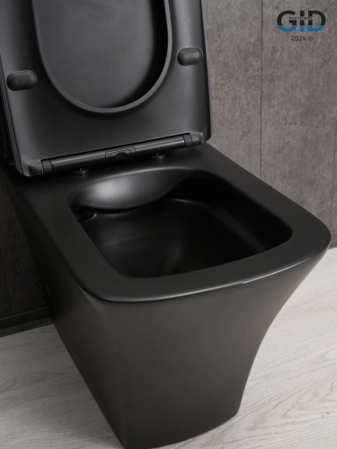 Унитаз напольный с бачком Gid Cuadrado Tn2184Bm (62252Y) черный с сиденьем микролифт безободковый - фото 4