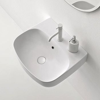 Раковина из сантехнического фарфора Kerasan Nolita 534030*1 50х50 накладная цвет белый