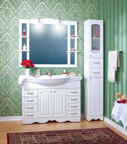 Зеркало-шкаф Бриклаер Анна 4627125411359 120х100 подвесной цвет белый - фото 5