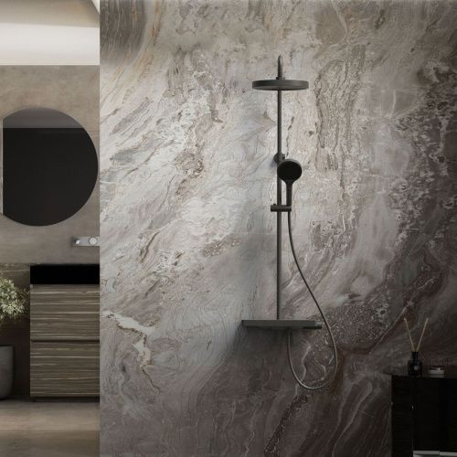 Душевая стойка Vincea Inspire VSFS-3I12TMB настенная цвет черный с термостатом