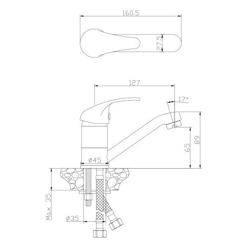 Смеситель WesnaArt Listok LIS01-220 на раковину хром - фото 2