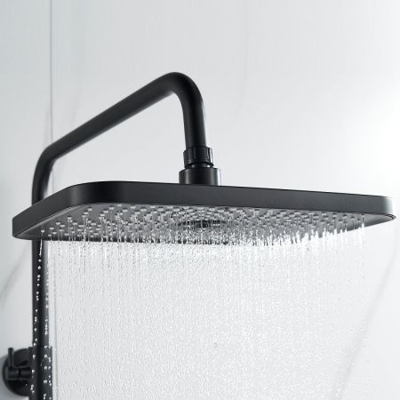Душевая стойка Shevanik S9636H настенная цвет черный