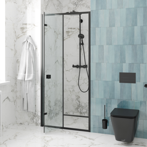 Душевая дверь Cerutti SPA BELLA D101B 90х195 стекло прозрачное профиль черный - фото 4