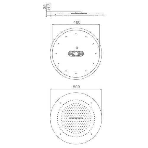 Верхний душ Raglo R452.04.09 серый - фото 3