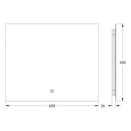 Зеркало с подсветкой Defesto GLOW DF 2513SH 60х50 подвесное - фото 2