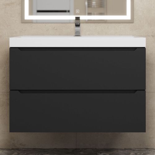 Тумба под раковину Uperwood Tanos 291020232 80х50 подвесная цвет черный - фото 3