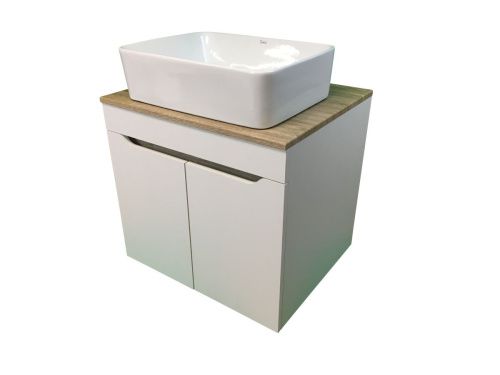 Тумба с раковиной Sintesi STL.W7024_SIN-LVB-APP-401 60х60 подвесная цвет коричневый - фото 2