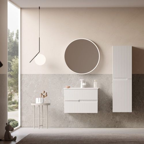 Тумба с раковиной Orka Moonlight 5001491 70х50 подвесная цвет белый - фото 2