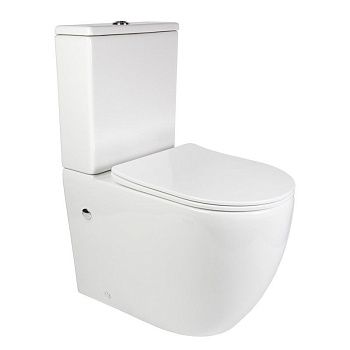 Унитаз напольный с бачком Bond Oval F01-00 белый с сиденьем безободковый душевой смыв