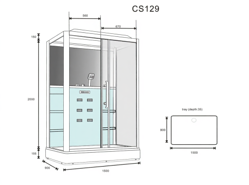 Душевой бокс Loranto Selak 00054493 150х90 прямоугольная с крышей ориентация левая - фото 3