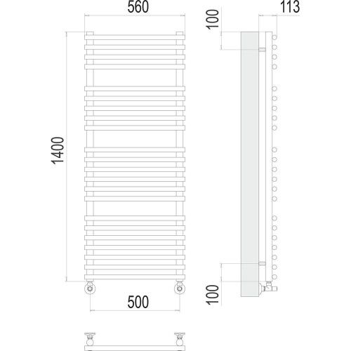Полотенцесушитель водяной Terminus 4670078530691 55х140 хром - фото 3
