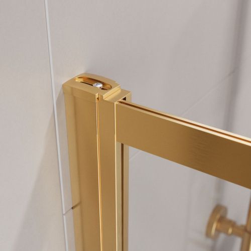Душевая шторка на ванну Cezares SLIDER SLIDER-FIX-VF-11-90/150-C-BORO 90х150 стекло прозрачное профиль золото брашированное ориентация универсальная - фото 2