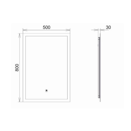 Зеркало с подсветкой Comforty Эдельвейс 00-00014169CF 50х80 подвесное