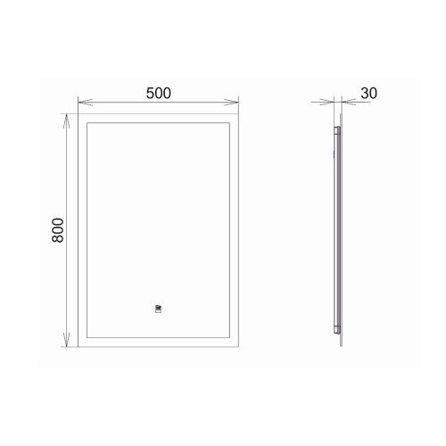 Зеркало с подсветкой Comforty Эдельвейс 00-00014169CF 50х80 подвесное - фото 2
