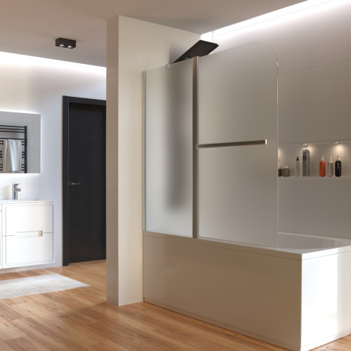 Душевая шторка на ванну Taliente TA-1214MP(L) 120х140 стекло рифленое профиль хром ориентация левая - фото 2