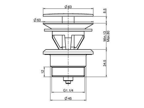 Донный клапан Fima Carlo Frattini F2677NS черный - фото 2