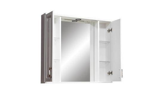 Зеркало-шкаф Stella Polar Кармела ольха SP-00000186 90х80 подвесной цвет белый - фото 4