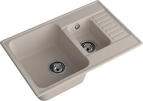 Кухонная мойка Granfest Quarz 21К песочный 75х50 цвет бежевый поверхность матовая - фото 2