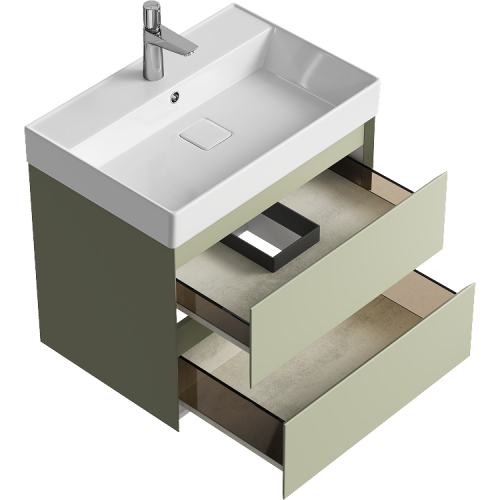 Тумба под раковину Aqwella Y GE01652SH 70х50 подвесная цвет зеленый - фото 2