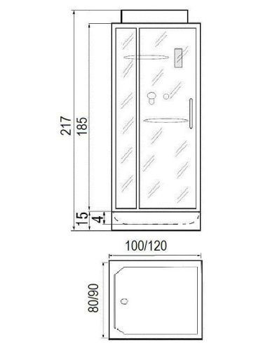 Душевая кабина River TANA 10000003120 120х90 прямоугольная с крышей ориентация универсальная - фото 2