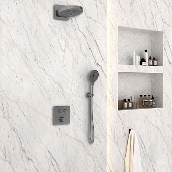 Душевая система Vincea VSFW-4I211GM встраиваемая в стену цвет вороненая сталь