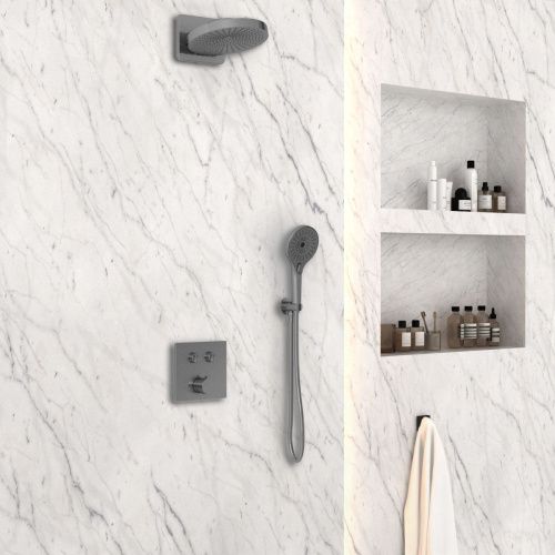 Душевая система Vincea VSFW-4I211GM встраиваемая в стену цвет вороненая сталь