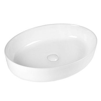 Раковина из сантехнического фарфора Bond Oval S62-550 60х40 накладная цвет белый без отверстий под смеситель
