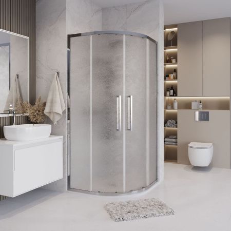 Душевой уголок Grossman Cosmo 301.K33.02.1010.10.02 100х100 стекло текстурное профиль хром без поддона