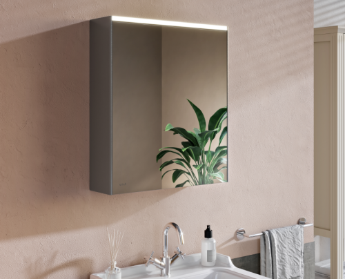 Зеркало-шкаф Vitra Core 66909 60х70 подвесной цвет черный - фото 2