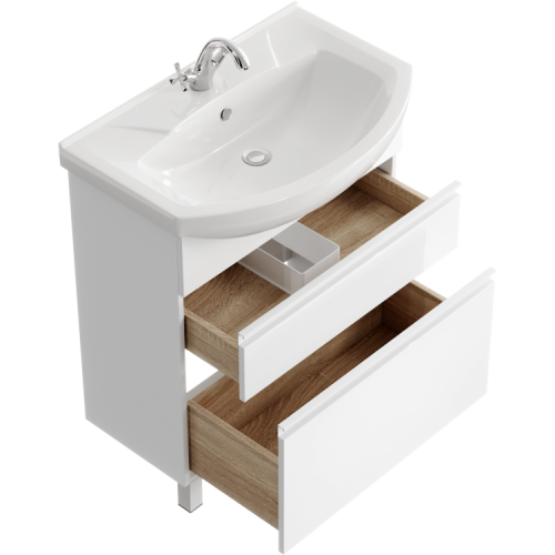 Тумба под раковину Aqwella Y ROD01072N 70х30 напольная цвет белый - фото 2