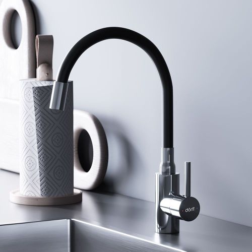 Смеситель для кухни Dorff Logic D3007622 на мойку черный/хром - фото 4