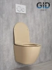 Унитаз подвесной Gid Convexo 62210Y бежевый с сиденьем микролифт безободковый смыв торнадо