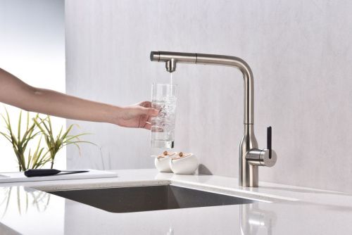 Смеситель для кухни Paulmark VIPER Vi213105-BS на мойку никель - фото 5