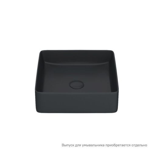 Раковина керамическая Iddis Slide SLIBM01i27 40х40 накладная цвет черный без отверстий под смеситель - фото 2