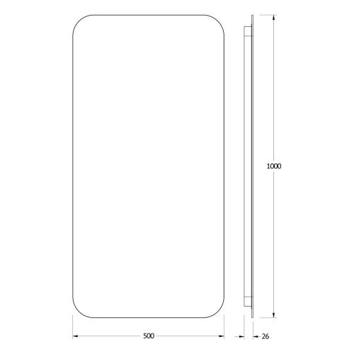 Зеркало с подсветкой Defesto OPTI DF 2815R 50х100 подвесное - фото 2