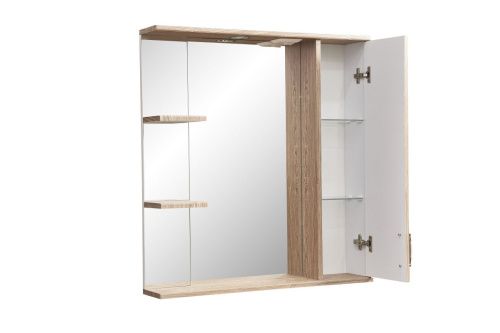 Зеркало-шкаф Stella Polar Кармела SP-00000182 80х80 подвесной цвет коричневый - фото 4