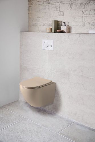 Унитаз подвесной Vincea Globo VT1-14SMC коричневый с сиденьем микролифт безободковый душевой смыв