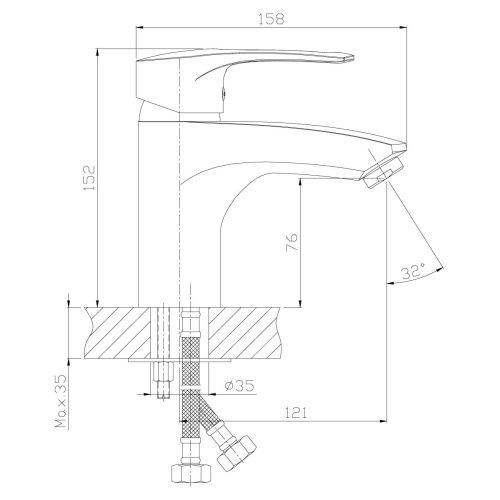 Комплект: смесители для раковины и биде Rossinka T T40-15 хром - фото 2