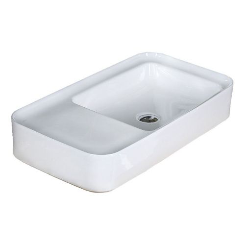 Раковина из сантехнического фарфора Melana A572-805 80х40 накладная цвет белый без отверстий под смеситель - фото 4