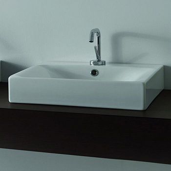 Раковина из сантехнического фарфора Kerasan Cento 353001*1 50х50 накладная цвет белый 1 отверстие под смеситель