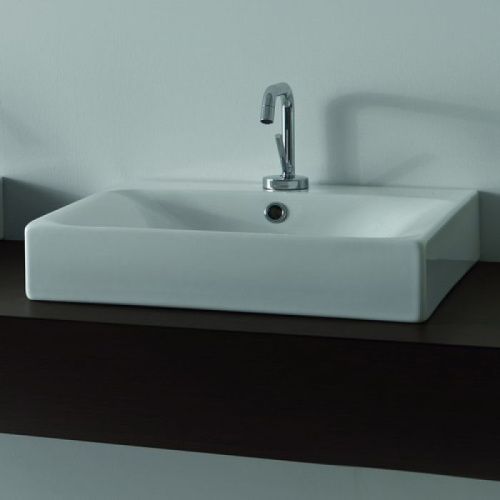 Раковина из сантехнического фарфора Kerasan Cento 353001*1 50х50 накладная цвет белый 1 отверстие под смеситель