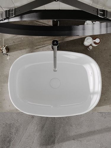 Раковина из сантехнического фарфора Orange B04-600W 60х40 накладная цвет белый - фото 5