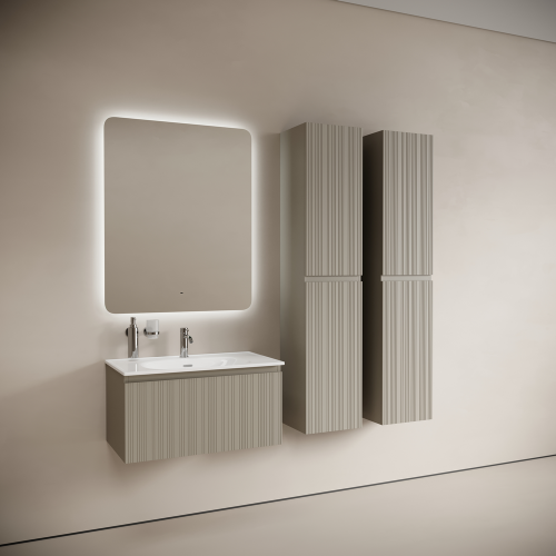 Тумба под раковину Sancos CODE CD80GP 80х50 подвесная цвет серый - фото 3