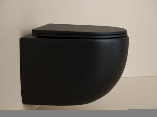 Унитаз подвесной Ceramica Nova UP CN4007MB черный с сиденьем микролифт безободковый душевой смыв - фото 4